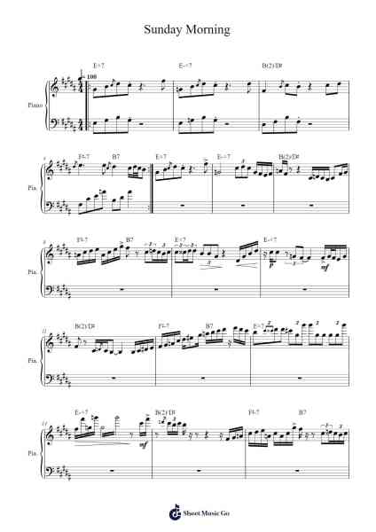 Sunday Morning Sheet Music by Joshua Domfeh-Arr.Rares