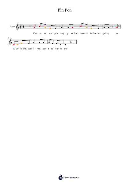 Pin Pon Sheet Music by Dougdn Dekiel-Arr.Stator