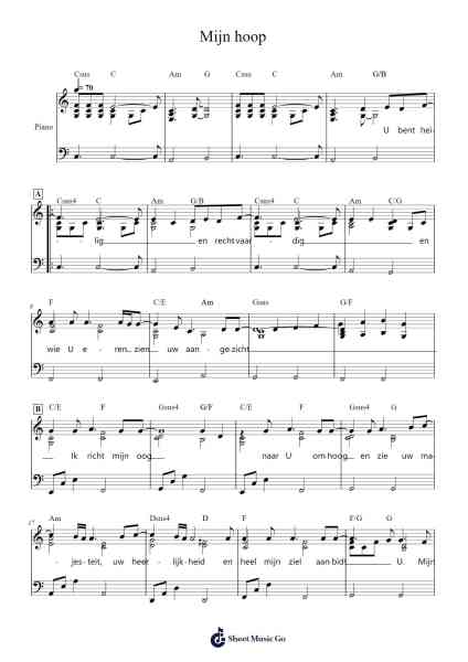 Mijn hoop Sheet Music by -Arr.Bushdiah Kenthood