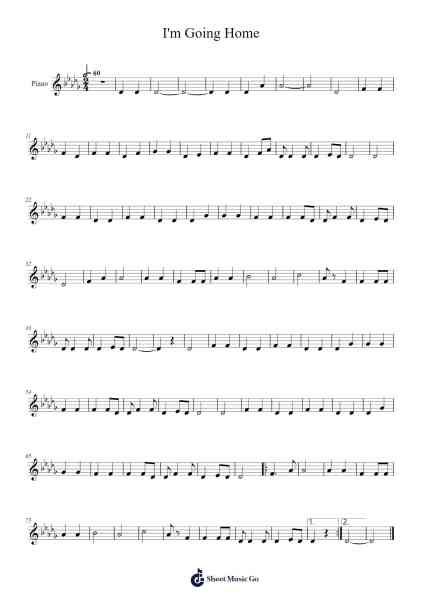 I'm Going Home Sheet Music by -Arr.Phiphrey Bowthey