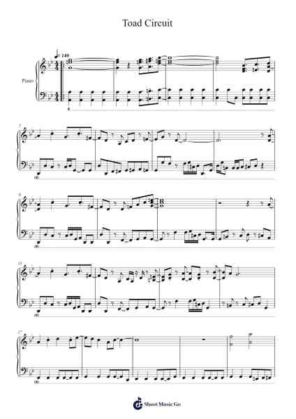 3DS Toad Circuit - Mario Kart 8 Deluxe Booster Pass DLC Sheet Music by Kenta Nagata-Arr.Roxantab Mushaw