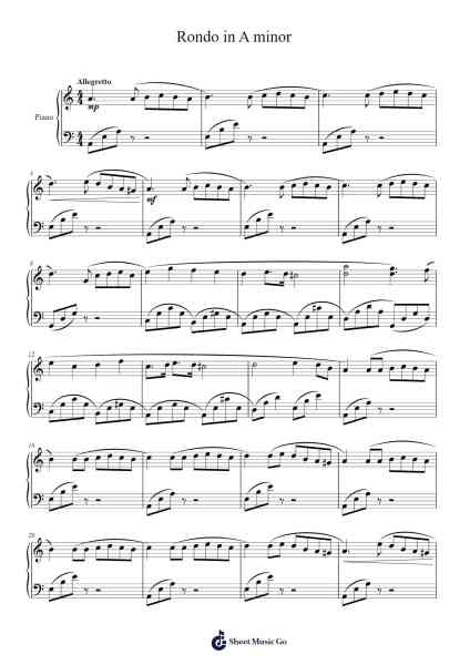 Rondo in A Minor Sheet Music by Yvesmeg Todrey-Arr.Bardse Halwatt