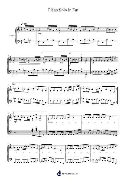 Piano Solo in Fm Sheet Music by Narumi Akatsuki-Arr.Rontrine Ollyn