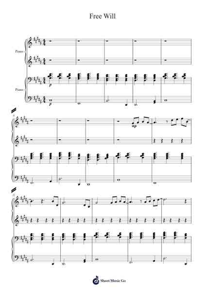 Free Will Sheet Music by Paukay Boycevan-Arr.Wolian