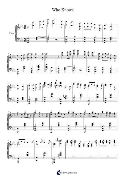 Who Knows Sheet Music by undefined-Arr.Jendine