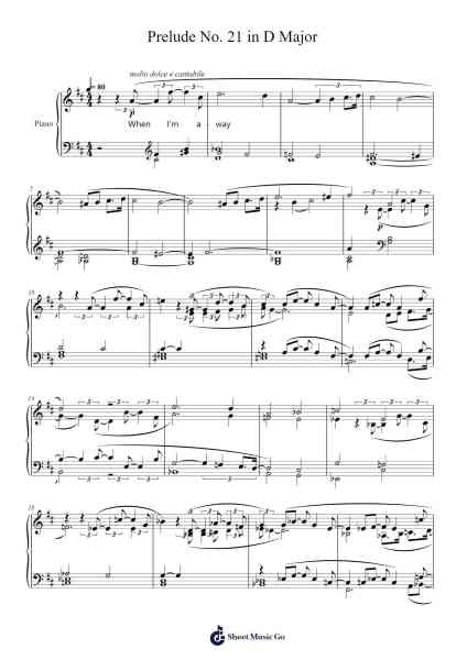 Prelude No. 21 in D Major Sheet Music by Matthew Wong-Arr.Payrusk