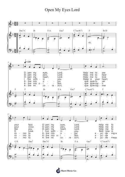 Open My Eyes Lord Sheet Music by Jesse Manibusan-Arr.Fagee