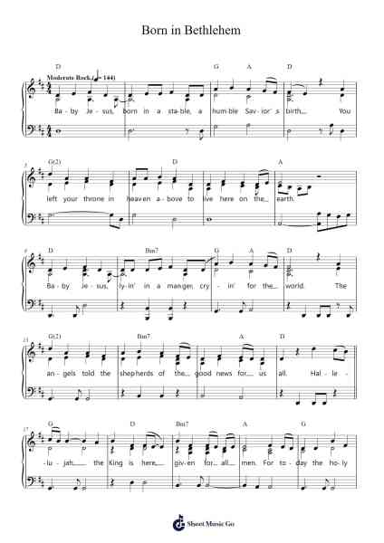 Born in Bethlehem Sheet Music by Third Day-Arr.Dilmos
