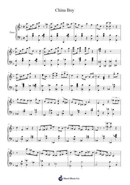 China Boy Sheet Music by Phil Boutelje/Dick Winfree-Arr.Sibylpham Surfer