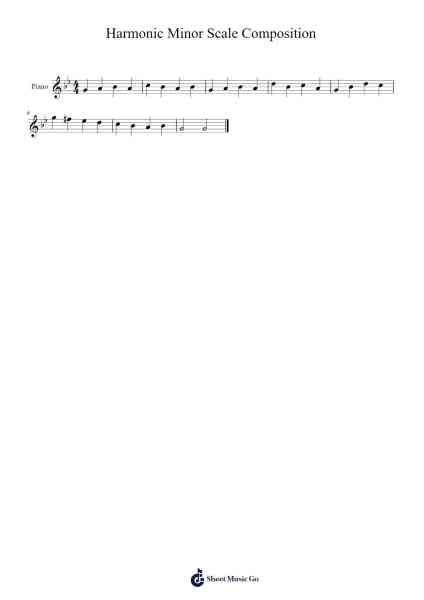 Harmonic Minor Scale Composition Sheet Music by Sophie Sullivan-Arr.Keatspritt Cofyet