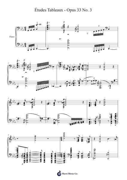 Études Tableaux - Opus 33 No. 3 Sheet Music by Sergei Rachmaninov-Arr.Croftsgreg
