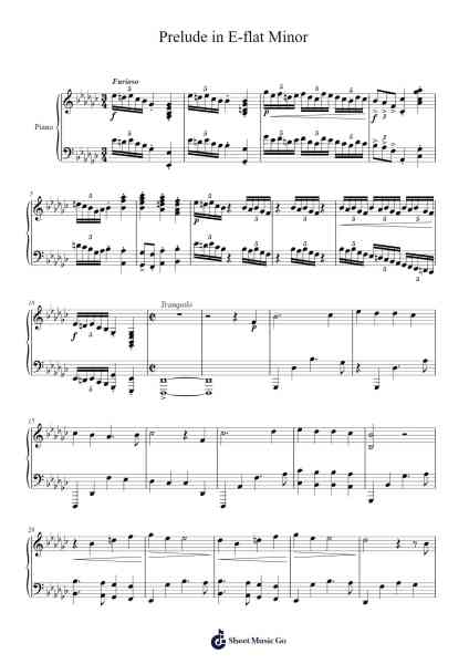 Prelude in E-flat Minor Sheet Music by Hagel-Arr.Franling Godrwood