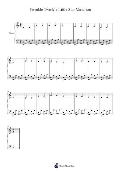 Twinkle Twinkle Little Star Variation Sheet Music by Ethan T-Arr.Ranlass Dulelroy