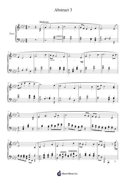 Abstract 3 Sheet Music by Jorriel Toursnoah-Arr.Hudfitch Terleign