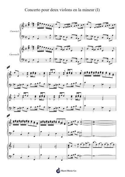 Concerto pour deux violons en la mineur (I) Sheet Music by Antonio Vivaldi-Arr.Runiel Faulktave