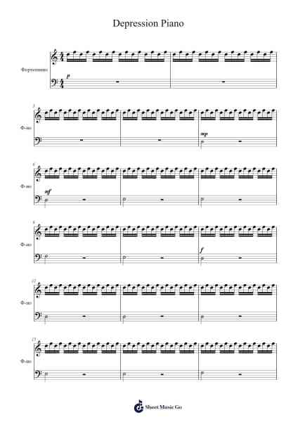 Depression Piano Sheet Music by -Arr.Vindred Swinglenn