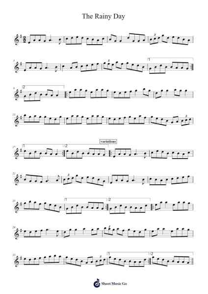 The Rainy Day Sheet Music by Misc tunes-Arr.Orcolm