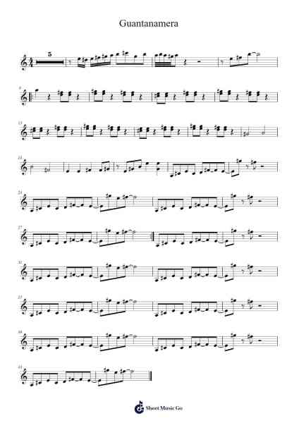 Guantanamera Sheet Music by Celia Cruz-Arr.Prittlay