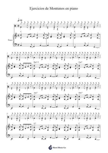 Ejercicios de Montunos en piano Sheet Music by Alberto Betancourt-Arr.Wattle