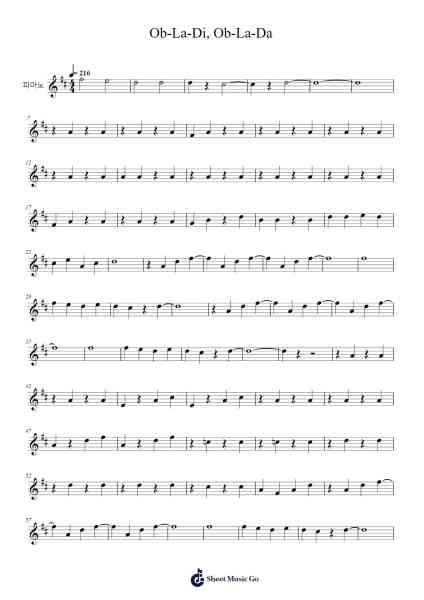 Ob-La-Di, Ob-La-Da 樂譜由 The Beatles - 編曲 Sawoolf Phylhale