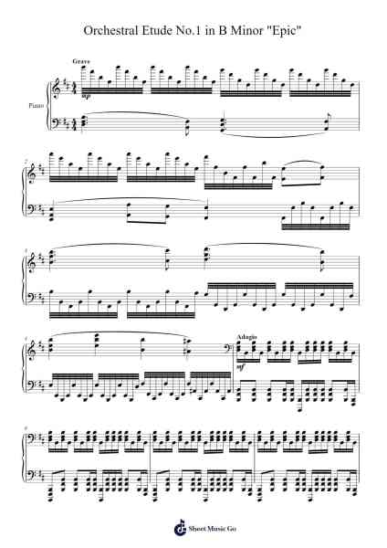 Orchestral Etude No.1 in B Minor "Epic" Sheet Music by undefined-Arr.Brufe