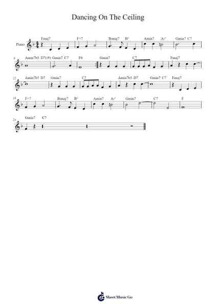 Dancing On The Ceiling 樂譜由 Rodgers/Hart - 編曲 Readenee Foxmiles