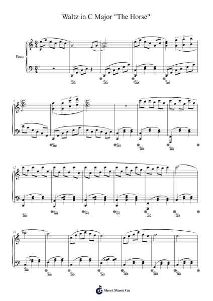 Waltz in C Major "The Horse" Sheet Music by Brandon Cook-Arr.Bobtab