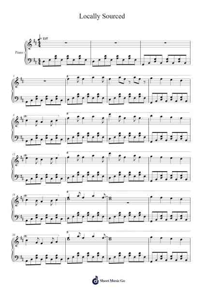 Locally Sourced Sheet Music by FG Gle Jirayu 101-Arr.Fagee