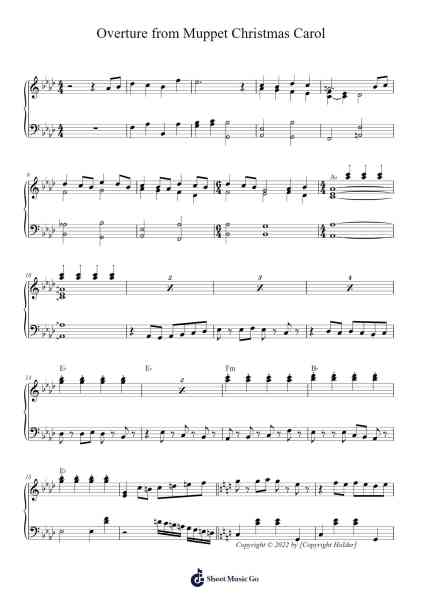 Overture from Muppet Christmas Carol Sheet Music by Paul Williams/Miles Goodman-Arr.Montbrook