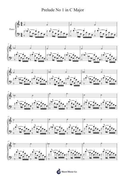 Prelude No 1 in C Major Sheet Music by -Arr.Franling Godrwood