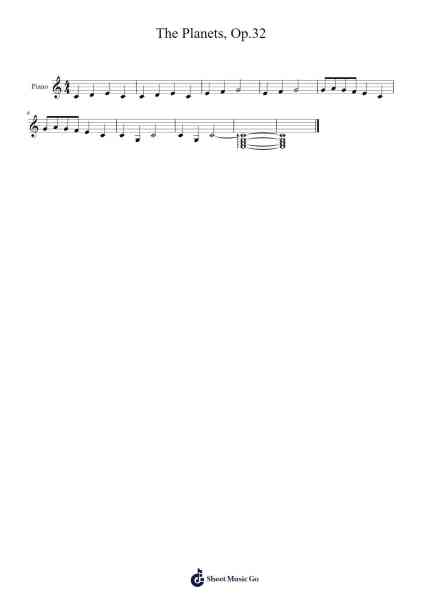 The Planets, Op. 32 Sheet Music by Gustav Holst-Arr.Feleste Johnren