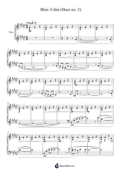 Blue: Calm (Hues no. 3) Sheet Music by Lewbing-Arr.Bloorvogt