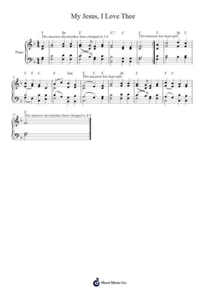 My Jesus, I Love Thee 樂譜由 A. J. Gordon - 編曲 Leifclaire Frankbrooke