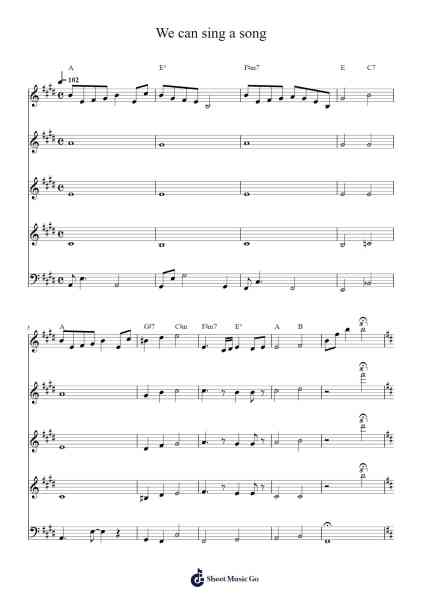 We can sing a song Sheet Music by -Arr.Glalain Borhys