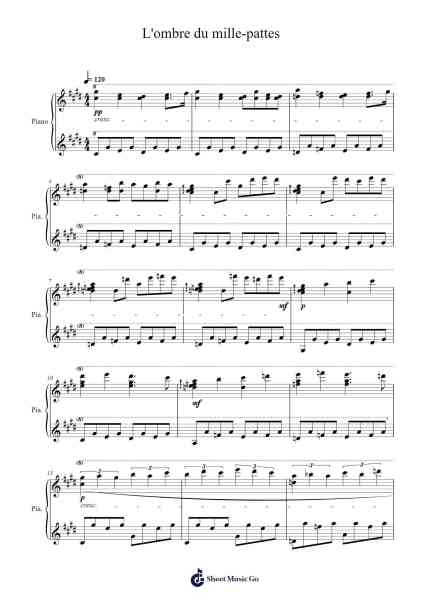 L'ombre du mille-pattes Sheet Music by Robin Richard-Arr.Cookjoe