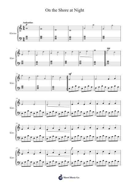 On the Shore at Night Sheet Music by Judrod Lanstan-Arr.Phylpeg Bradning