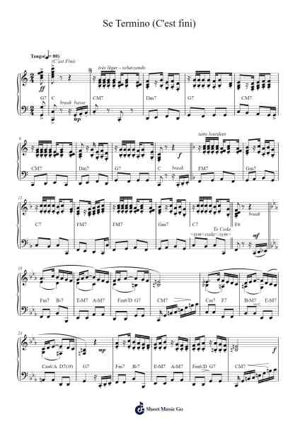 Se Termino (C'est fini) Sheet Music by Astor Piazzolla-Arr.Taykin Wertor