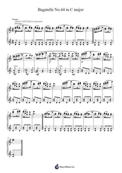 Bagatelle No.44 in C major Sheet Music by undefined-Arr.Leomos