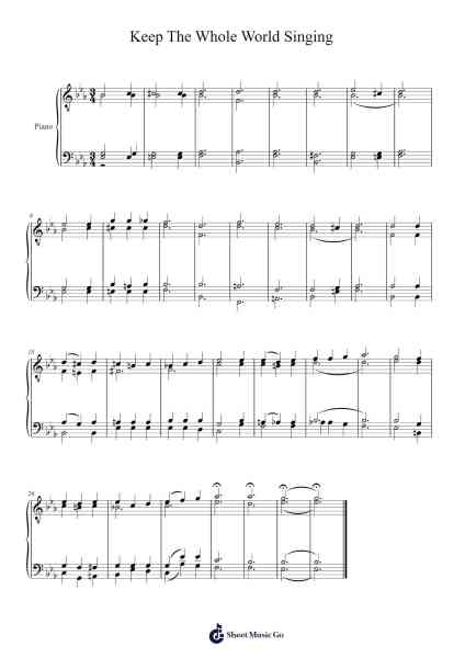 Keep The Whole World Singing Sheet Music by Willis A. Deiekema-Arr.Pormon