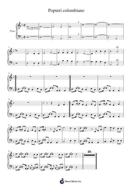 Popurri colombiano Sheet Music by Giancarlo Franco Marquez-Arr.Serles