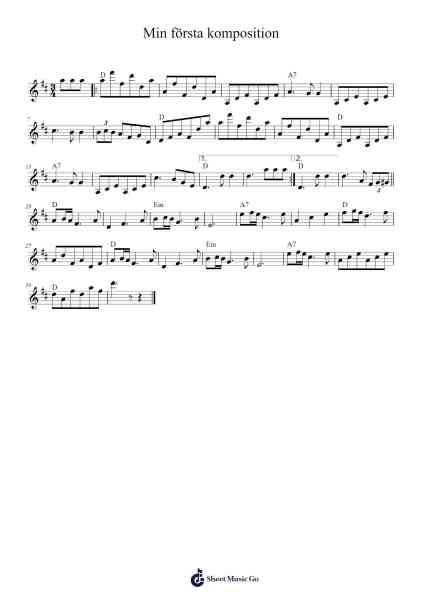 Min första komposition Sheet Music by Carl Jularbo-Arr.Nagrid