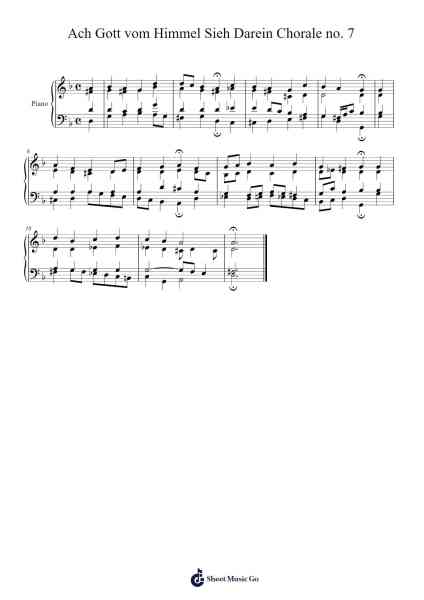 Ach Gott vom Himmel, sieh darein, BWV 2: Chorale No. 7 Sheet Music by Johann Sebastian Bach-Arr.Fosil Johnlind