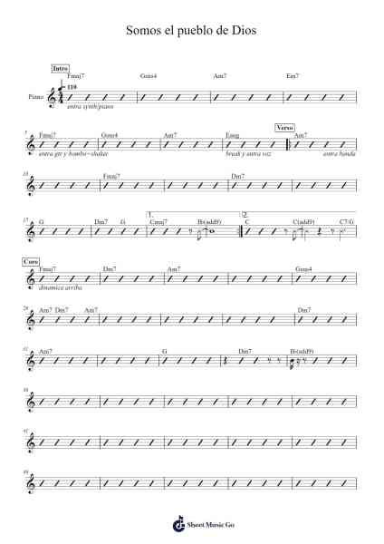 Somos el pueblo de Dios Sheet Music by Marcos Witt-Arr.Carlchols