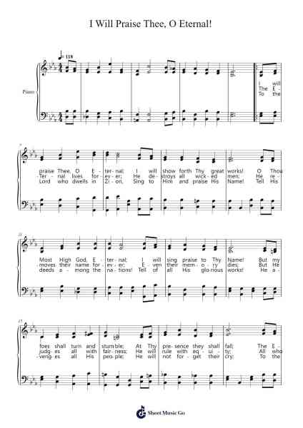 I Will Praise Thee, O Eternal! Sheet Music by Dwight Armstrong-Arr.Sumia