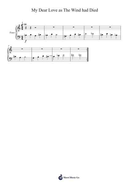 Coll. 9 - My Dear Love as The Wind had Died Sheet Music by asdf;loL-Arr.Funkdrich Mansbing