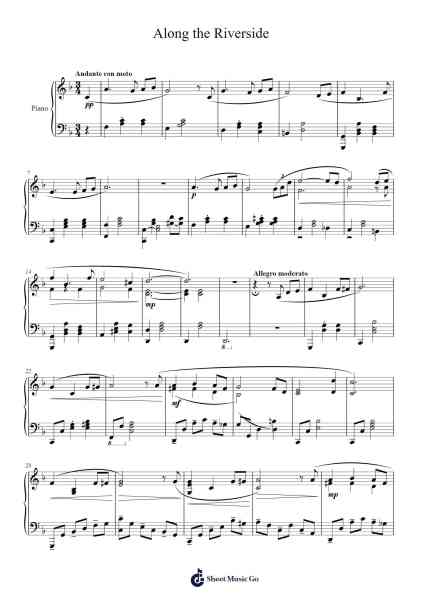 Along the Riverside Sheet Music by Kerclair-Arr.Trebes