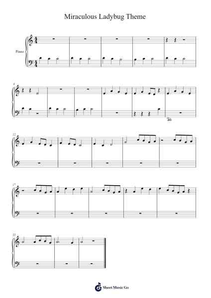 Miraculous Ladybug Theme Sheet Music by Noal Kamiel-Arr.Dannah Motfitch