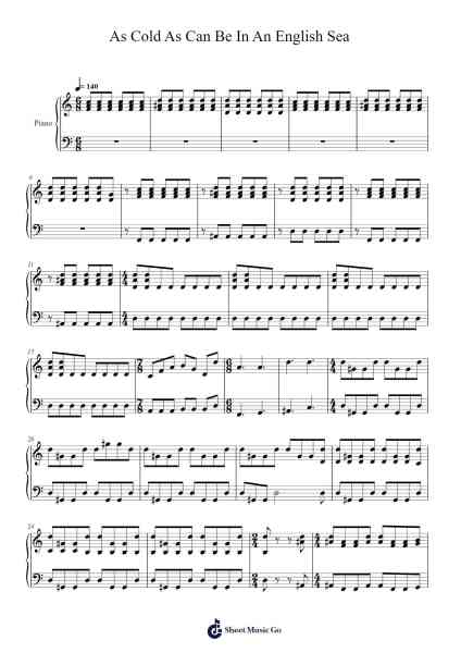 As Cold As Can Be In An English Sea Sheet Music by Cardiacs-Arr.Nanriah Obrook