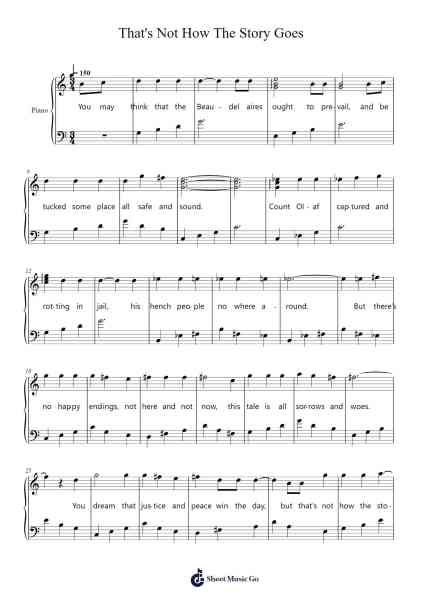 That's Not How The Story Goes Sheet Music by Nick Urata-Arr.Minmeg Bobfax