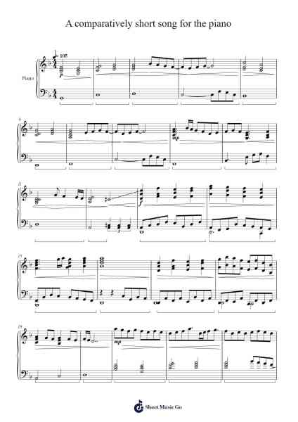 A comparatively short song for the piano Sheet Music by Isaac Dinges-Arr.Gedia